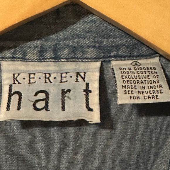 Keren Hart Denim embroidered Button up Long sleeve embroidered shoe design - Picture 10 of 11